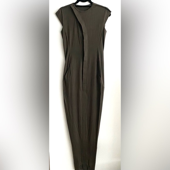 RICK OWENS Khaki Pillar Maxi Dress - Picture 5 of 11